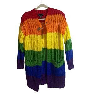 Current Mood Womens Sweater Size XS Multicolor Open Cardigan Chunky Knit New